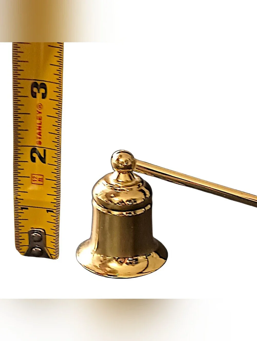 Vintage Brass Candle Snuffer Long Handle Bell Shaped Candle Extinguisher Décor